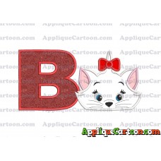 Marie Cat The Aristocats Applique 03 Embroidery Design With Alphabet B