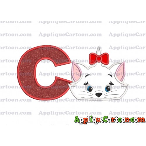 Marie Cat The Aristocats Applique 03 Embroidery Design With Alphabet C