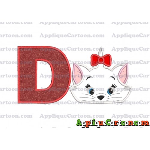 Marie Cat The Aristocats Applique 03 Embroidery Design With Alphabet D