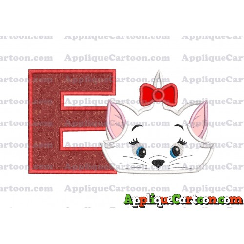Marie Cat The Aristocats Applique 03 Embroidery Design With Alphabet E
