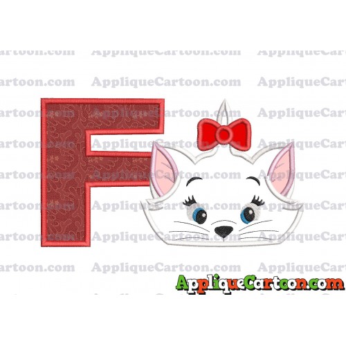 Marie Cat The Aristocats Applique 03 Embroidery Design With Alphabet F