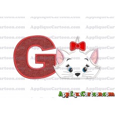 Marie Cat The Aristocats Applique 03 Embroidery Design With Alphabet G