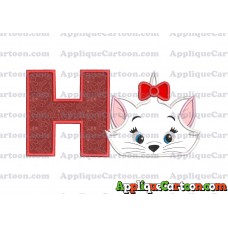 Marie Cat The Aristocats Applique 03 Embroidery Design With Alphabet H