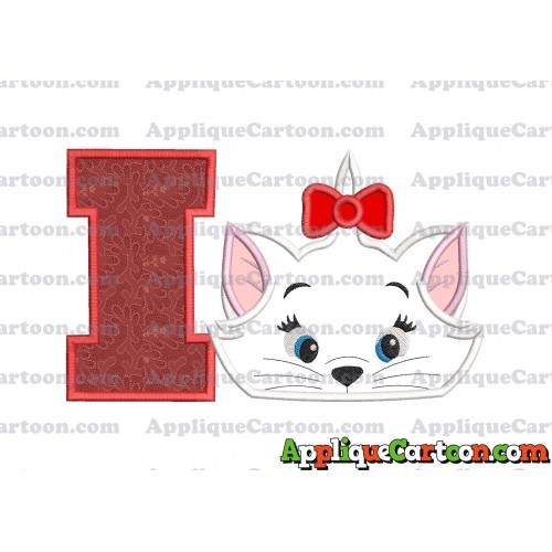 Marie Cat The Aristocats Applique 03 Embroidery Design With Alphabet I