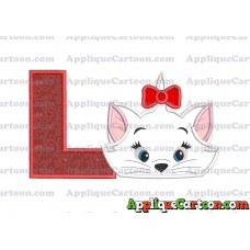 Marie Cat The Aristocats Applique 03 Embroidery Design With Alphabet L