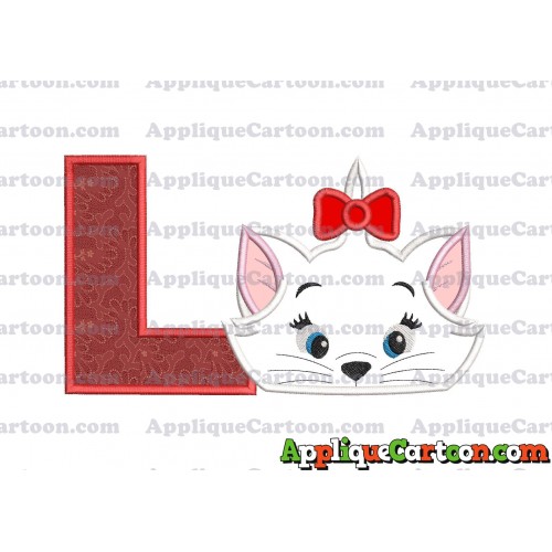 Marie Cat The Aristocats Applique 03 Embroidery Design With Alphabet L