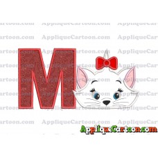 Marie Cat The Aristocats Applique 03 Embroidery Design With Alphabet M