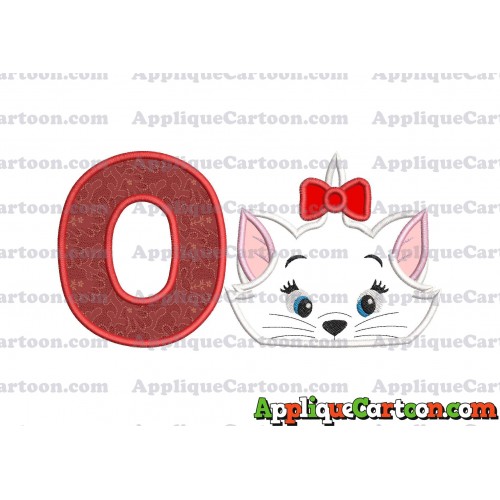 Marie Cat The Aristocats Applique 03 Embroidery Design With Alphabet O