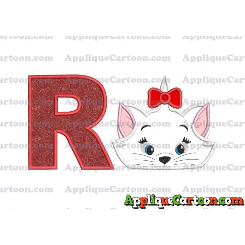 Marie Cat The Aristocats Applique 03 Embroidery Design With Alphabet R
