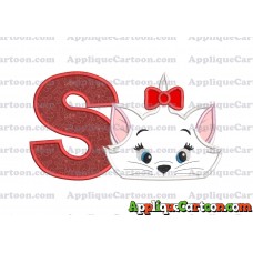 Marie Cat The Aristocats Applique 03 Embroidery Design With Alphabet S