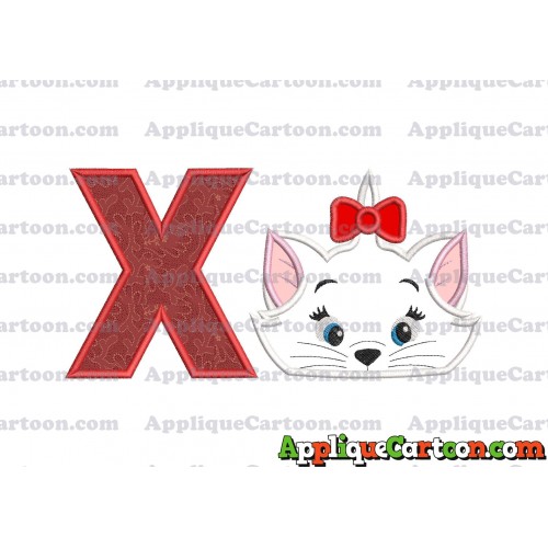Marie Cat The Aristocats Applique 03 Embroidery Design With Alphabet X