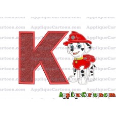 Marshall Paw Patrol Applique Embroidery Design With Alphabet K