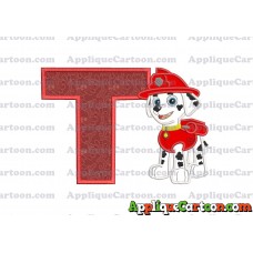 Marshall Paw Patrol Applique Embroidery Design With Alphabet T