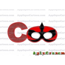 Mask Power Rangers Samurai Applique Embroidery Design With Alphabet C
