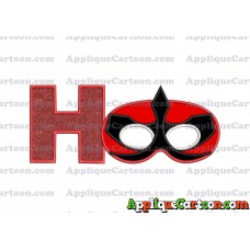 Mask Power Rangers Samurai Applique Embroidery Design With Alphabet H