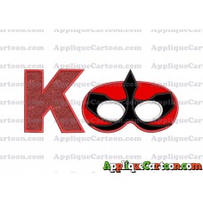 Mask Power Rangers Samurai Applique Embroidery Design With Alphabet K