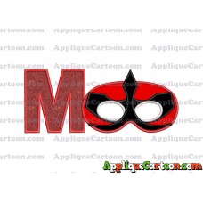 Mask Power Rangers Samurai Applique Embroidery Design With Alphabet M