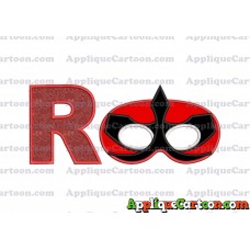 Mask Power Rangers Samurai Applique Embroidery Design With Alphabet R