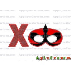 Mask Power Rangers Samurai Applique Embroidery Design With Alphabet X