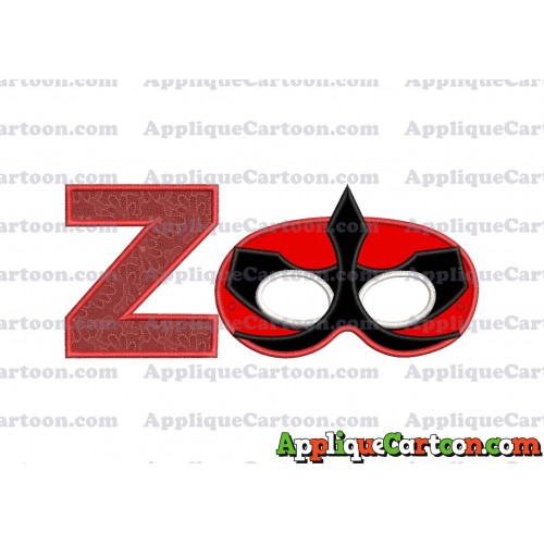 Mask Power Rangers Samurai Applique Embroidery Design With Alphabet Z