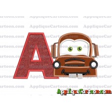 Mater Cars Applique Embroidery Design With Alphabet A