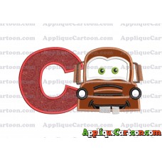 Mater Cars Applique Embroidery Design With Alphabet C