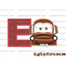 Mater Cars Applique Embroidery Design With Alphabet E