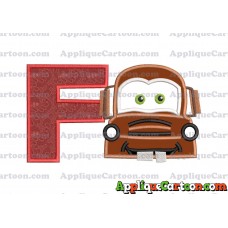 Mater Cars Applique Embroidery Design With Alphabet F