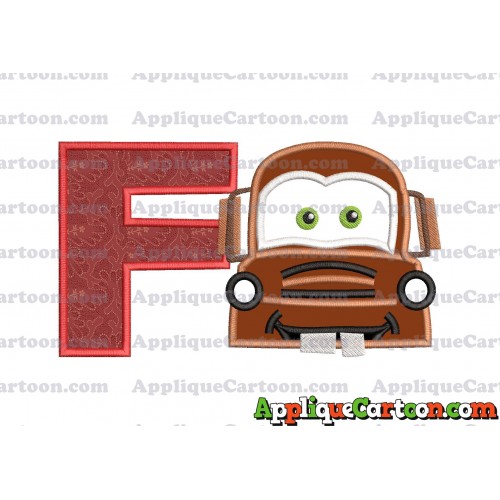 Mater Cars Applique Embroidery Design With Alphabet F