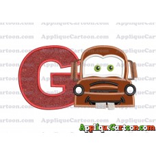 Mater Cars Applique Embroidery Design With Alphabet G