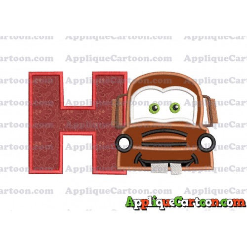 Mater Cars Applique Embroidery Design With Alphabet H