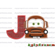 Mater Cars Applique Embroidery Design With Alphabet J