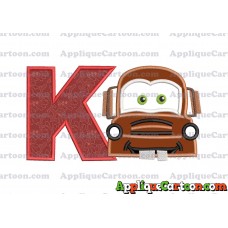 Mater Cars Applique Embroidery Design With Alphabet K