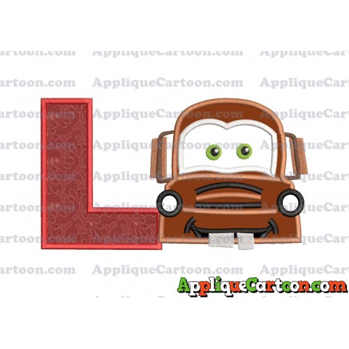 Mater Cars Applique Embroidery Design With Alphabet L