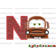 Mater Cars Applique Embroidery Design With Alphabet N