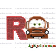 Mater Cars Applique Embroidery Design With Alphabet R