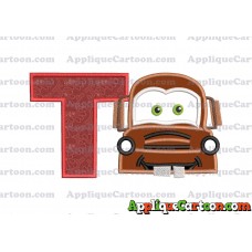 Mater Cars Applique Embroidery Design With Alphabet T