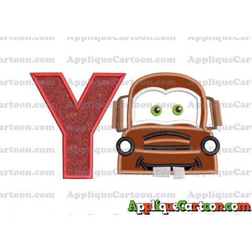 Mater Cars Applique Embroidery Design With Alphabet Y