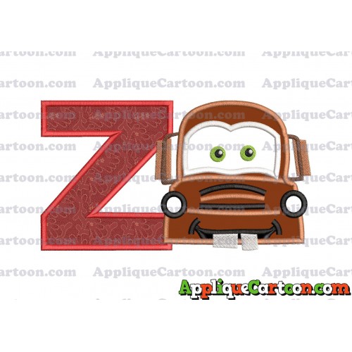 Mater Cars Applique Embroidery Design With Alphabet Z