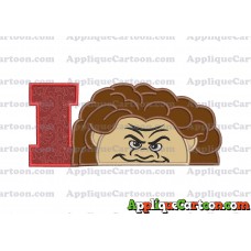 Maui Moana Head Applique Embroidery Design With Alphabet I