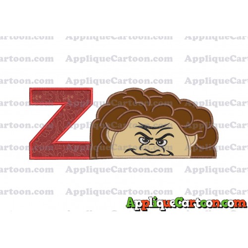 Maui Moana Head Applique Embroidery Design With Alphabet Z