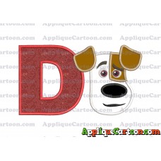 Max The Secret Life of Pets Head Applique Embroidery Design With Alphabet D