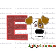 Max The Secret Life of Pets Head Applique Embroidery Design With Alphabet E