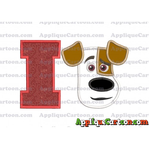 Max The Secret Life of Pets Head Applique Embroidery Design With Alphabet I