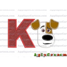 Max The Secret Life of Pets Head Applique Embroidery Design With Alphabet K