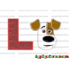 Max The Secret Life of Pets Head Applique Embroidery Design With Alphabet L