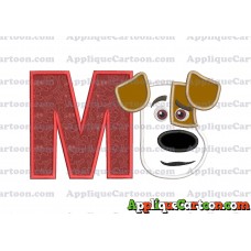 Max The Secret Life of Pets Head Applique Embroidery Design With Alphabet M