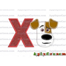 Max The Secret Life of Pets Head Applique Embroidery Design With Alphabet X