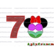 Mermaid Applique Embroidery Design Birthday Number 7