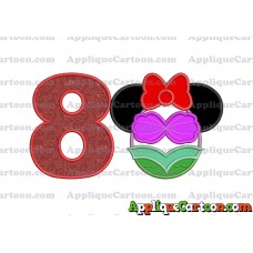 Mermaid Applique Embroidery Design Birthday Number 8